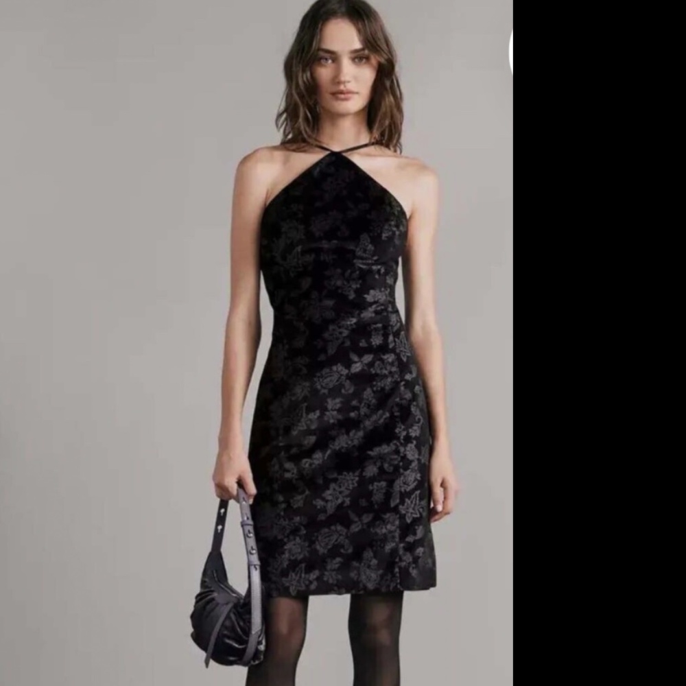 Brocade Halter Dress $485 Side Split